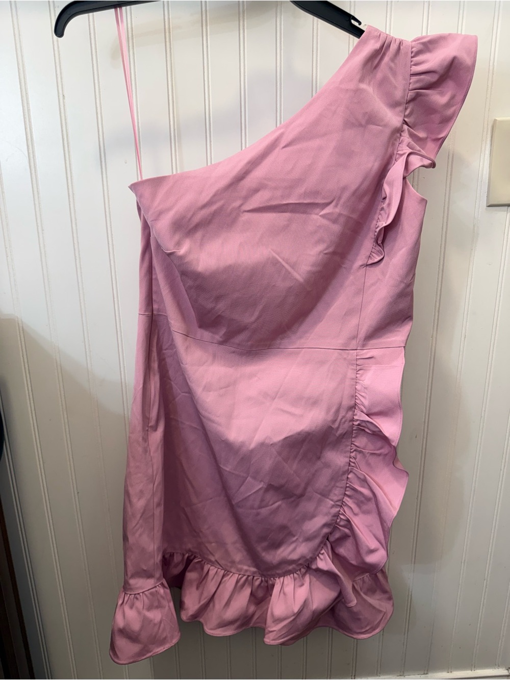 J. Crew Girls One-Shoulder Ruffle Dress in Mauve Pink
